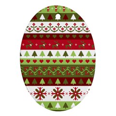 Christmas Spirit Pattern Oval Ornament (two Sides) by patternstudio