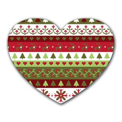 Christmas Spirit Pattern Heart Mousepads