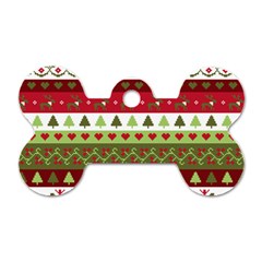 Christmas Spirit Pattern Dog Tag Bone (two Sides) by patternstudio