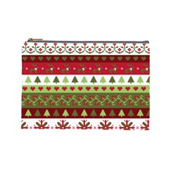 Christmas Spirit Pattern Cosmetic Bag (large)  by patternstudio