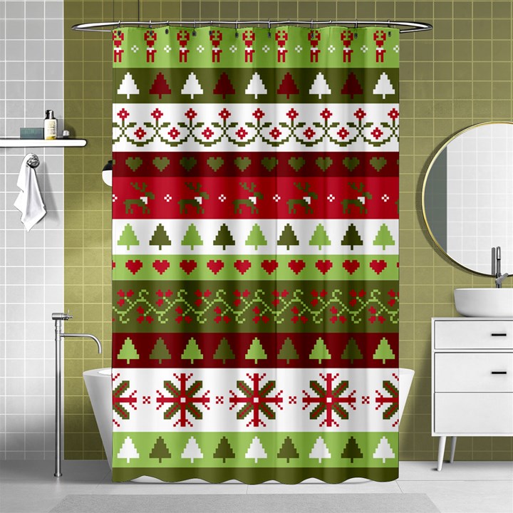 Christmas Spirit Pattern Shower Curtain 48  x 72  (Small) 