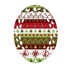 Christmas Spirit Pattern Ornament (oval Filigree) by patternstudio