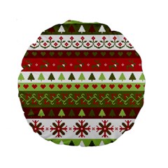 Christmas Spirit Pattern Standard 15  Premium Round Cushions by patternstudio