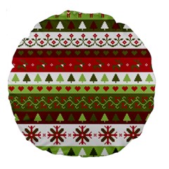 Christmas Spirit Pattern Large 18  Premium Round Cushions