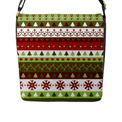 Christmas Spirit Pattern Flap Messenger Bag (l)  by patternstudio