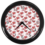 Ho Ho Ho Santaclaus Christmas Cheer Wall Clocks (Black) Front