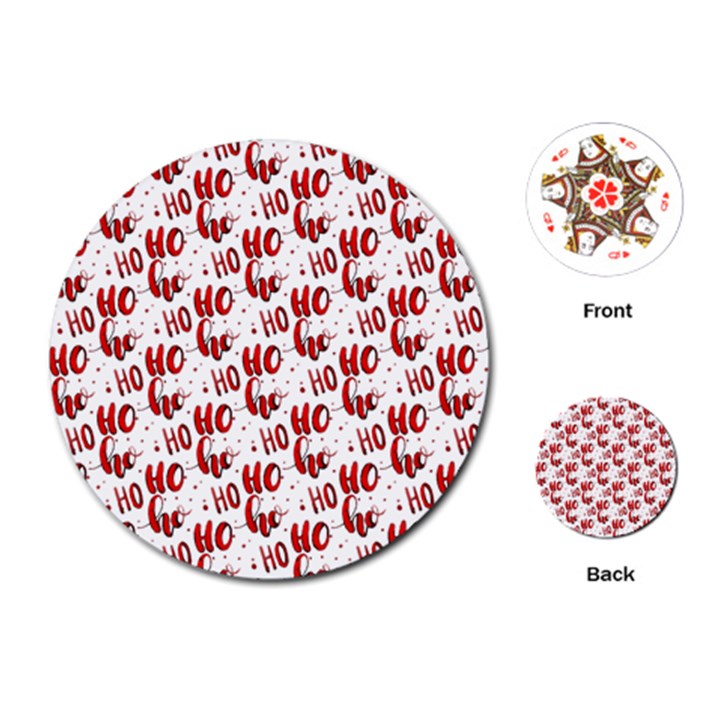 Ho Ho Ho Santaclaus Christmas Cheer Playing Cards (Round) 