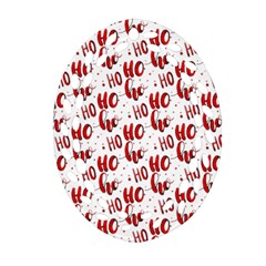 Ho Ho Ho Santaclaus Christmas Cheer Ornament (oval Filigree)