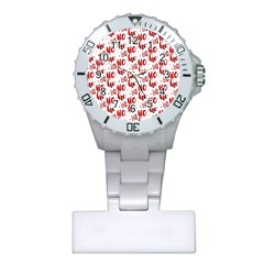 Ho Ho Ho Santaclaus Christmas Cheer Plastic Nurses Watch by patternstudio