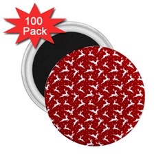 Red Reindeers 2 25  Magnets (100 Pack)  by patternstudio