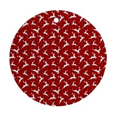 Red Reindeers Round Ornament (two Sides) by patternstudio