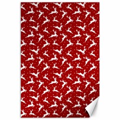 Red Reindeers Canvas 12  X 18   by patternstudio