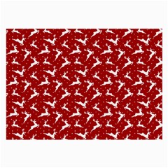 Red Reindeers Large Glasses Cloth (2-side) by patternstudio