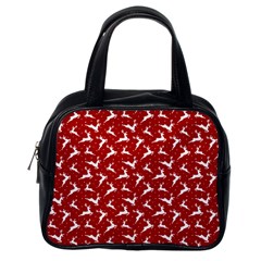 Red Reindeers Classic Handbags (one Side) by patternstudio