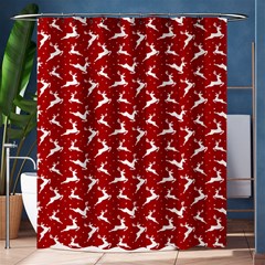 Red Reindeers Shower Curtain 60  X 72  (medium)  by patternstudio