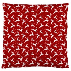 Red Reindeers Large Cushion Case (two Sides) by patternstudio