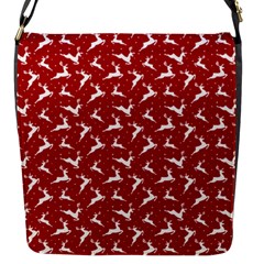 Red Reindeers Flap Messenger Bag (s) by patternstudio