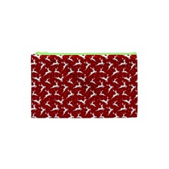 Red Reindeers Cosmetic Bag (xs) by patternstudio