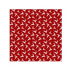 Red Reindeers Small Satin Scarf (square) by patternstudio