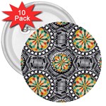 Beveled Geometric Pattern 3  Buttons (10 pack)  Front