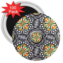 Beveled Geometric Pattern 3  Magnets (100 Pack) by linceazul