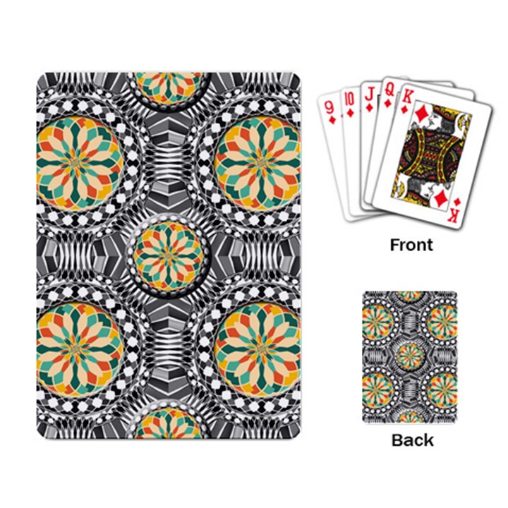 Beveled Geometric Pattern Playing Card