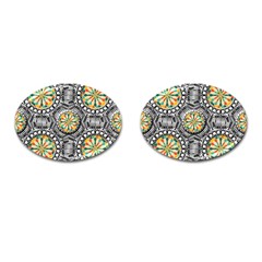 Beveled Geometric Pattern Cufflinks (oval) by linceazul