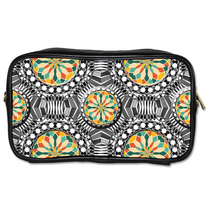 Beveled Geometric Pattern Toiletries Bags