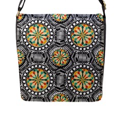 Beveled Geometric Pattern Flap Messenger Bag (l)  by linceazul