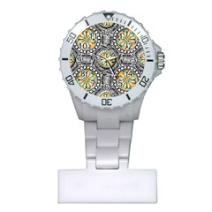 Beveled Geometric Pattern Plastic Nurses Watch by linceazul