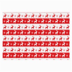 Knitted Red White Reindeers Large Glasses Cloth (2-side)