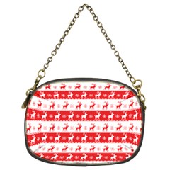 Knitted Red White Reindeers Chain Purses (two Sides)  by patternstudio