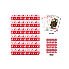 Knitted Red White Reindeers Playing Cards (mini)  by patternstudio