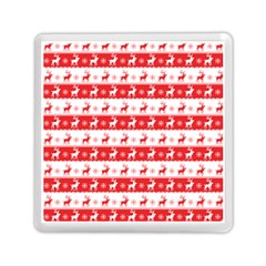 Knitted Red White Reindeers Memory Card Reader (square) 