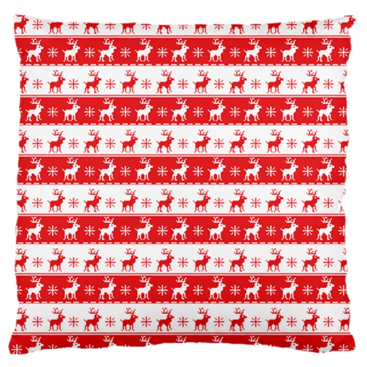 Knitted Red White Reindeers Standard Flano Cushion Case (One Side)