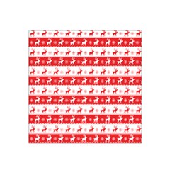 Knitted Red White Reindeers Satin Bandana Scarf by patternstudio