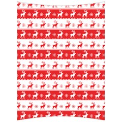 Knitted Red White Reindeers Back Support Cushion by patternstudio