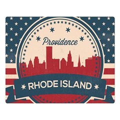 Providence Rhode Island Retro Skyline Double Sided Flano Blanket (large)  by Bigfootshirtshop