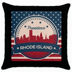 Providence Rhode Island Retro Throw Pillow Case (black) by Bigfootshirtshop