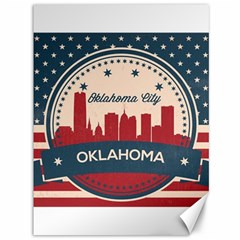 Oklahoma City Retro Skyline Canvas 36  X 48   by Bigfootshirtshop