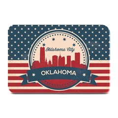 Oklahoma City Retro Skyline Plate Mats by Bigfootshirtshop