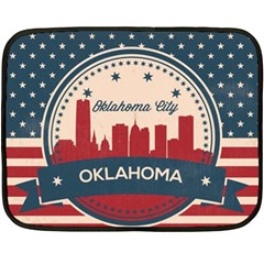 Oklahoma City Retro Skyline Double Sided Fleece Blanket (mini)  by Bigfootshirtshop