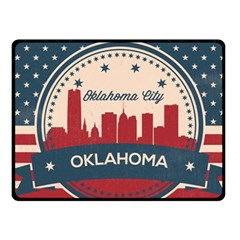 Oklahoma City Retro Skyline Fleece Blanket (small) by Bigfootshirtshop