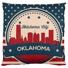 Oklahoma City Retro Skyline Standard Flano Cushion Case (two Sides) by Bigfootshirtshop