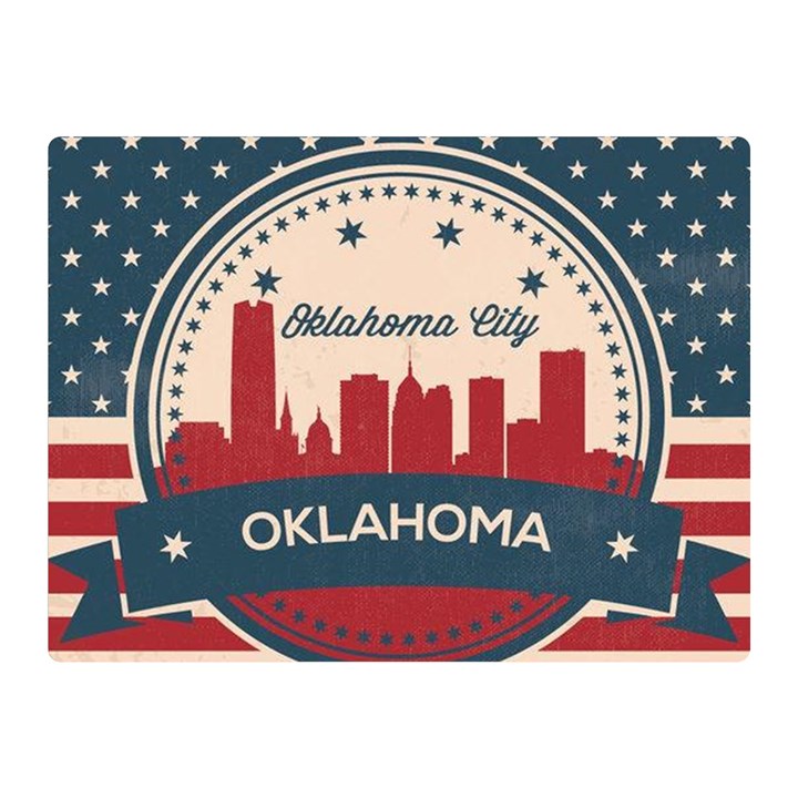 Oklahoma City Retro Skyline Double Sided Flano Blanket (Mini) 