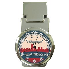 Retro  Albuquerque New Mexico Skyline Money Clip Watches by Bigfootshirtshop