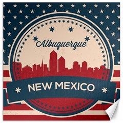 Retro  Albuquerque New Mexico Skyline Canvas 12  X 12   by Bigfootshirtshop