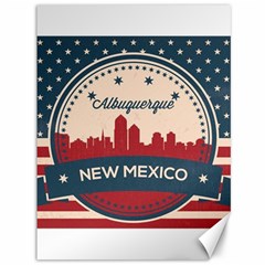 Retro  Albuquerque New Mexico Skyline Canvas 36  X 48   by Bigfootshirtshop