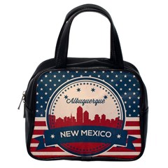 Retro  Albuquerque New Mexico Skyline Classic Handbags (one Side) by Bigfootshirtshop