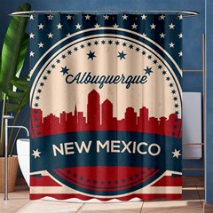 Retro  Albuquerque New Mexico Skyline Shower Curtain 60  X 72  (medium)  by Bigfootshirtshop